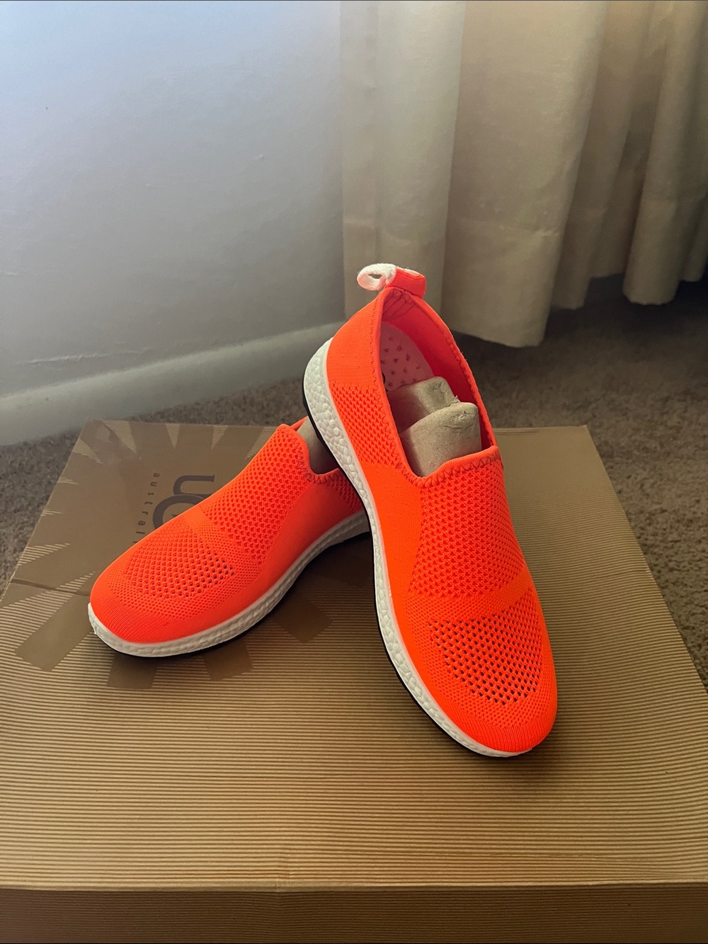 Neon walking shoes